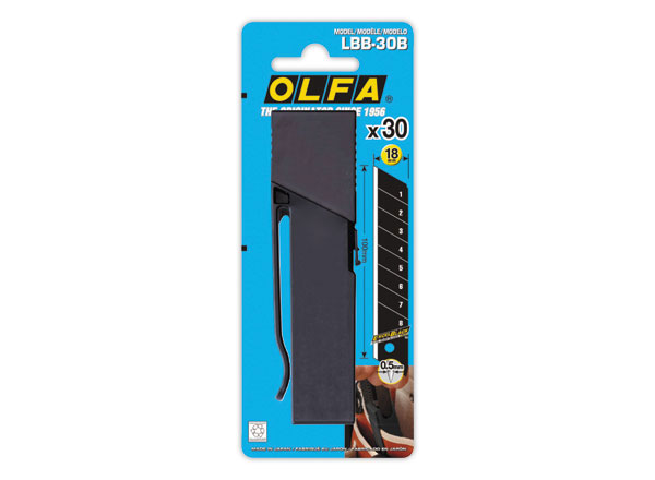 1 Etui de 30 lames pour cutter - lames sécables noires de 18 mm
