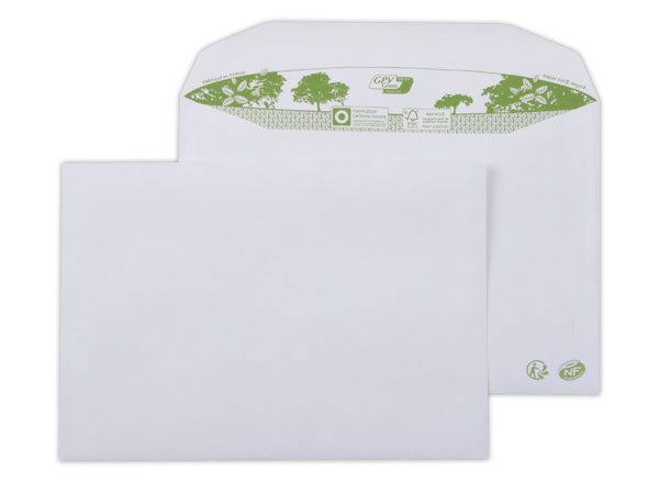 1 Boite de 500 enveloppes MSPA extra blnches 162x229 mm 100% recycl 80g bande gommée