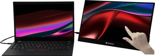 Verbatim MONITEUR TACTILE PORTABLE 14¨ Full HD 1080p  PM14-IPS-1000:1-HDMI, 2xUSB-C-haut-parleurs