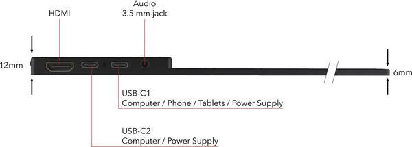 Verbatim MONITEUR TACTILE PORTABLE 14¨ Full HD 1080p  PM14-IPS-1000:1-HDMI, 2xUSB-C-haut-parleurs