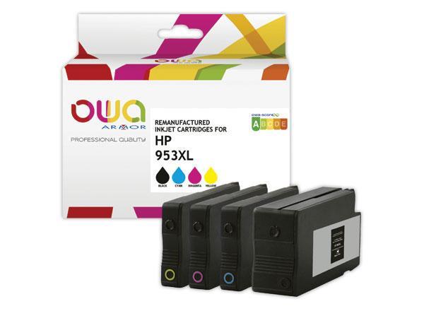 1 Pack 4 cartouches Jet d'encre Noir et couleurs OWA K10452OW compatible