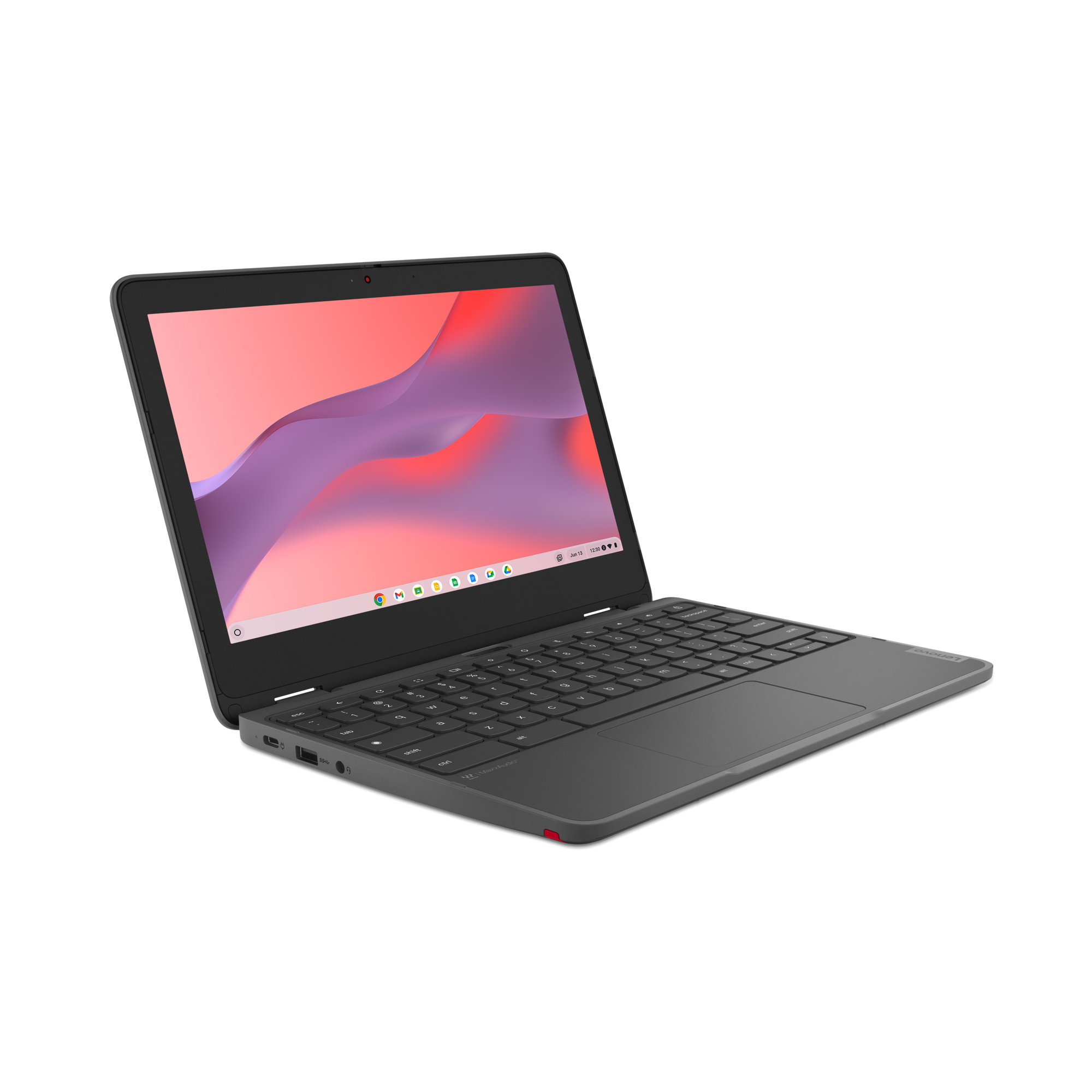 Lenovo 300e Yoga Chromebook Gen 4 82W2 - Conception inclinable - Kompanio 520 - Chrome OS - Mali-G52 2EE MC2 - 8 Go RAM - 64 Go eMMC - 11.6" IPS écran tactile 1366 x 768 (HD) - Wi-Fi 6 - gris graphite - clavier : Français