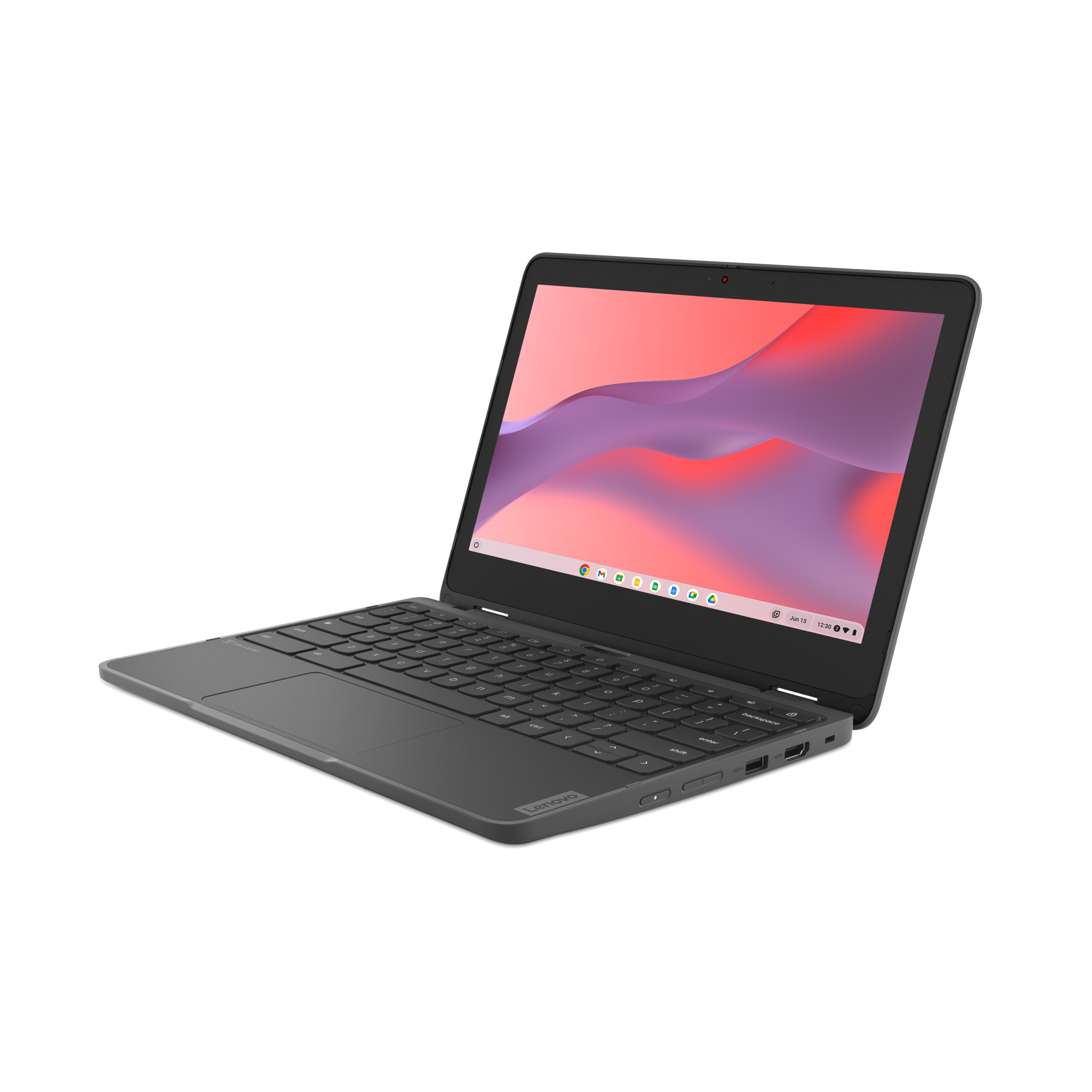Lenovo 300e Yoga Chromebook Gen 4 82W2 - Conception inclinable - Kompanio 520 - Chrome OS - Mali-G52 2EE MC2 - 8 Go RAM - 64 Go eMMC - 11.6" IPS écran tactile 1366 x 768 (HD) - Wi-Fi 6 - gris graphite - clavier : Français