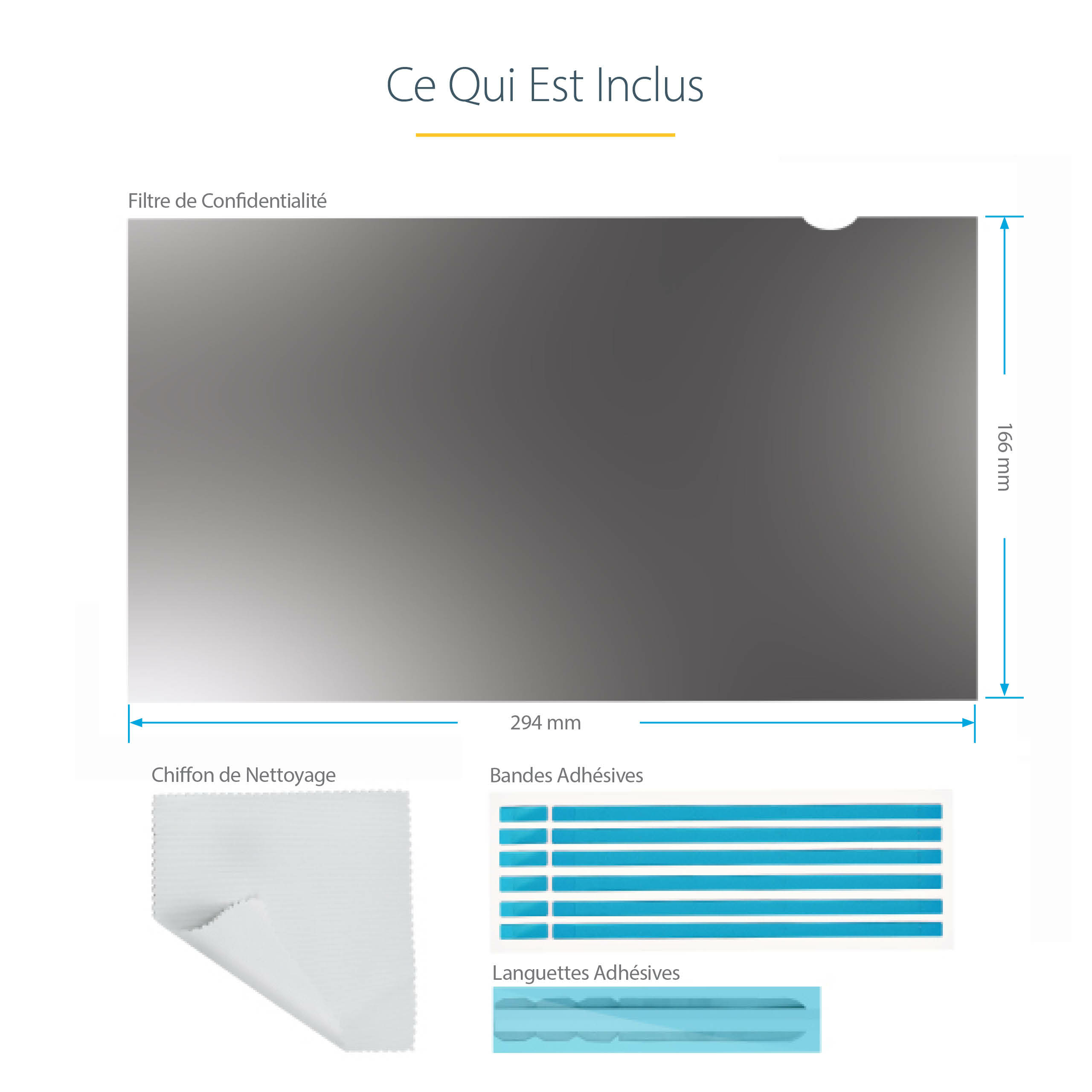 StarTech.com Écran de Confidentialité PC 13,3", Anti Reflet/Lumière Bleue - Filtre de confidentialité pour ordinateur portable (horizontal) - amovible - 13.3" - transparent - Conformité TAA