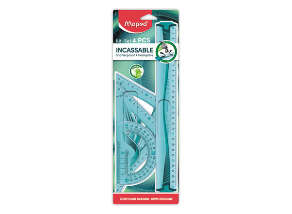 1 Kit 4 instruments incassables, colorisassortis bleu ou vert