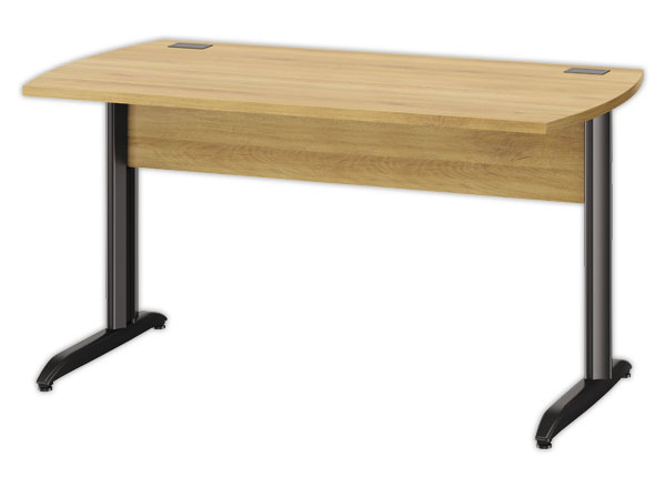 1 Bureau BREST 140 cm chêne du bocage anthracite pieds en métal monté