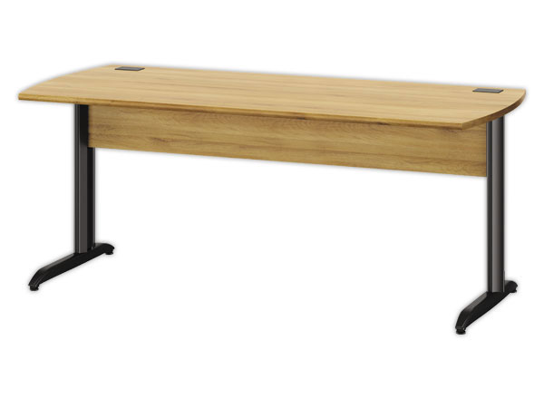 1 Bureau BREST 160 cm chêne du bocage anthracite pieds en métal monté