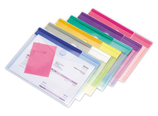 1 Lot de 6 pochettes polypropylène recyclé A5 - Assortis