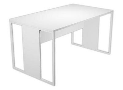 1 Bureau BELGRADE 160 x 80 blanc pieds blanc monté