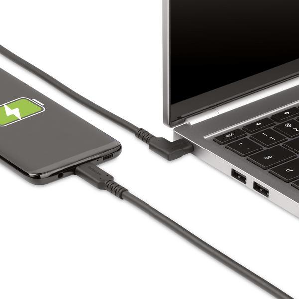 StarTech.com Câble USB-C Robuste Angle Droit de 50cm, USB 3.2 Gen 2, 4K60 - Câble USB - 24 pin USB-C (M) droit pour 24 pin USB-C (M) angle droit - USB 3.2 Gen 2 - 50 cm - robuste, support pour 4K60Hz - noir
