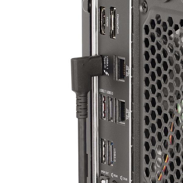 StarTech.com Câble USB-C Robuste Angle Droit de 50cm, USB 3.2 Gen 2, 4K60 - Câble USB - 24 pin USB-C (M) droit pour 24 pin USB-C (M) angle droit - USB 3.2 Gen 2 - 50 cm - robuste, support pour 4K60Hz - noir