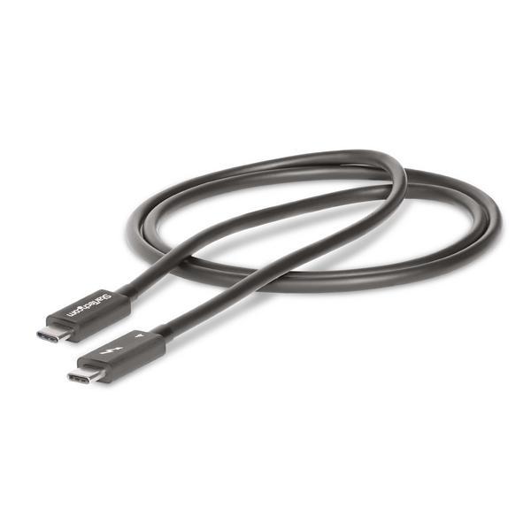 StarTech.com Câble Thunderbolt 4 de 1m - 40Gbps - 100W PD - Vidéo 4K/8K - Câble Thunderbolt - Thunderbolt 4 (M) pour Thunderbolt 4 (M) - USB4/Thunderbolt 3/USB 3.2/USB Type-C/DisplayPort - 1 m - passif, support 4K, support 8K, Alimentation USB (100 W) - n