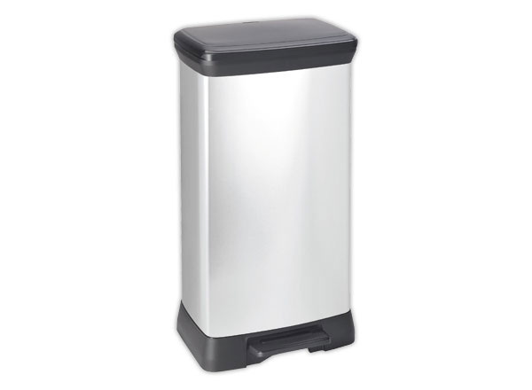 1 Poubelle Decobin rectangulaire duo 23l+23l décor métal