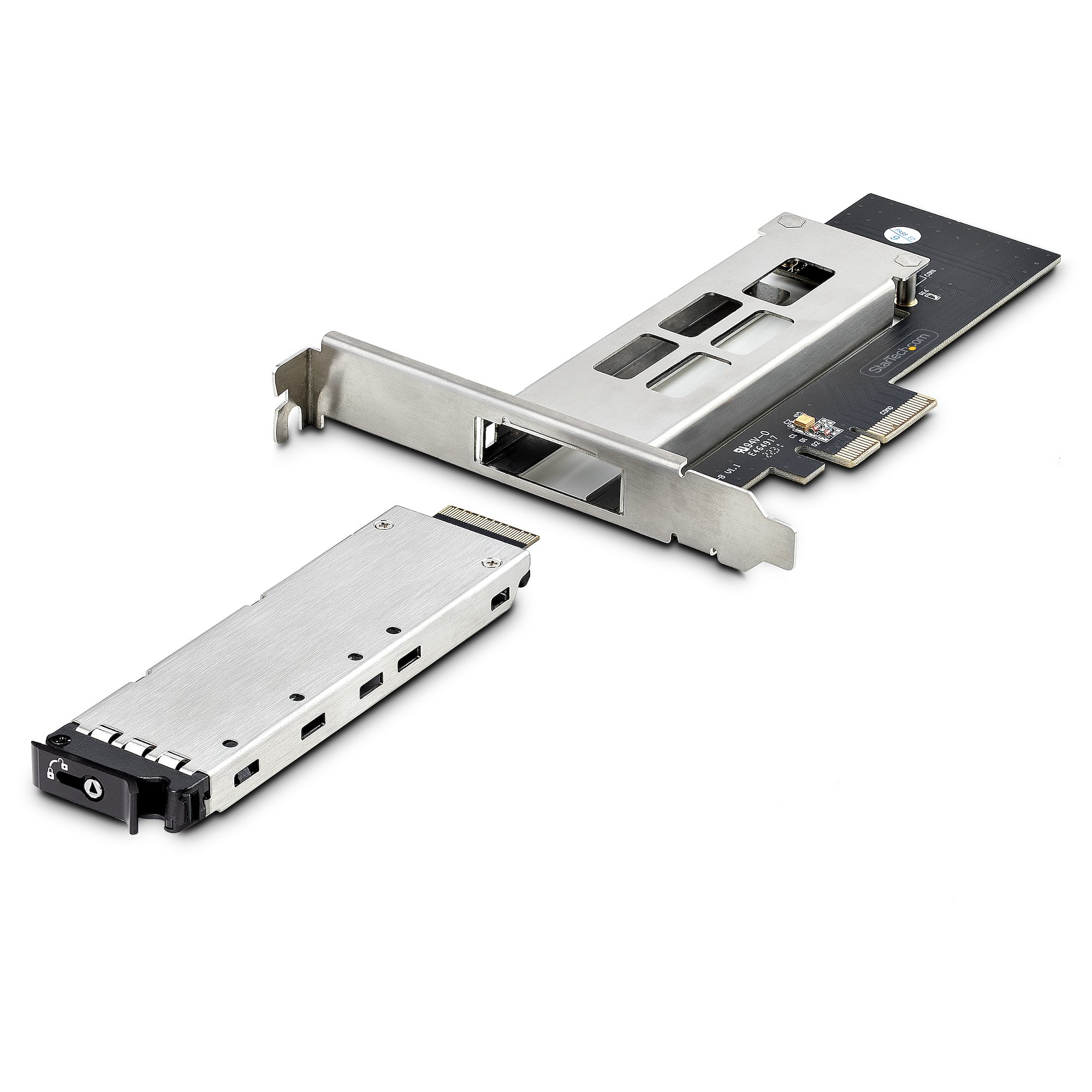 StarTech.com Adaptateur SSD M.2 NVMe vers PCIe x4 avec Plateau pour PCIe - Adaptateur d'interface - M.2 - M.2 NVMe Card / PCIe 4.0 (NVMe) - PCIe 4.0 x4 - noir, argent - pour StarTech.com Ventilateur d'évacuation arrière de la fente d'extension avec connec