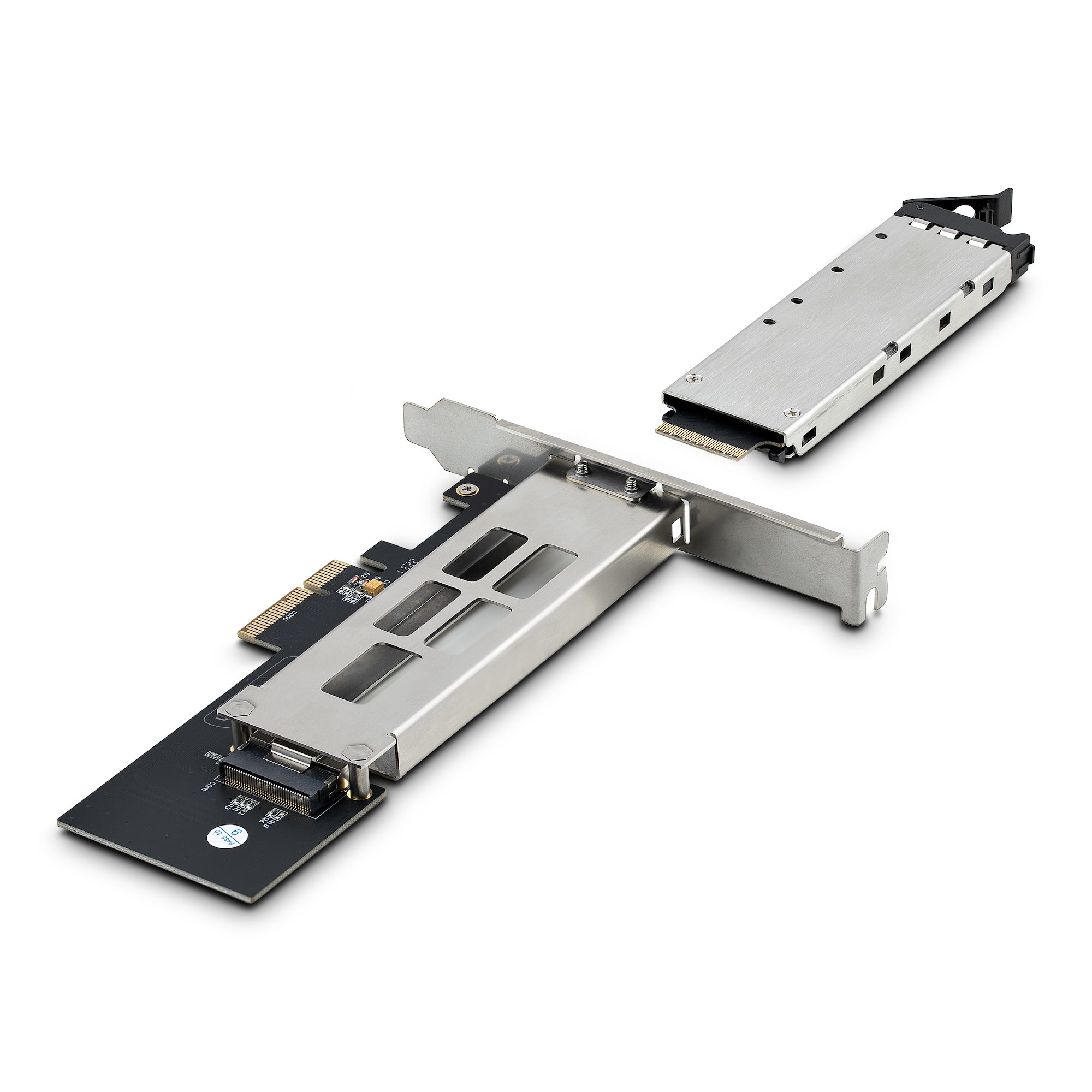 StarTech.com Adaptateur SSD M.2 NVMe vers PCIe x4 avec Plateau pour PCIe - Adaptateur d'interface - M.2 - M.2 NVMe Card / PCIe 4.0 (NVMe) - PCIe 4.0 x4 - noir, argent - pour StarTech.com Ventilateur d'évacuation arrière de la fente d'extension avec connec