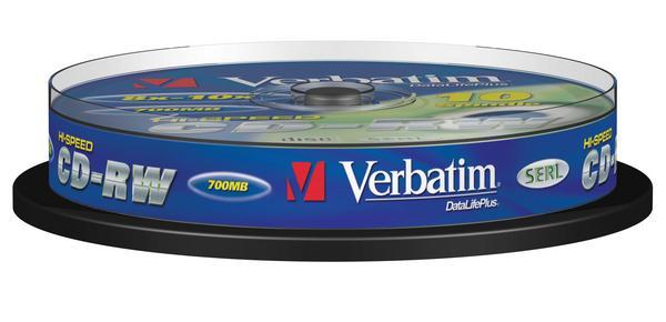 Verbatim datalifeplus - 10 x cd-rw 700 mo 8x - 10x - support de stockage