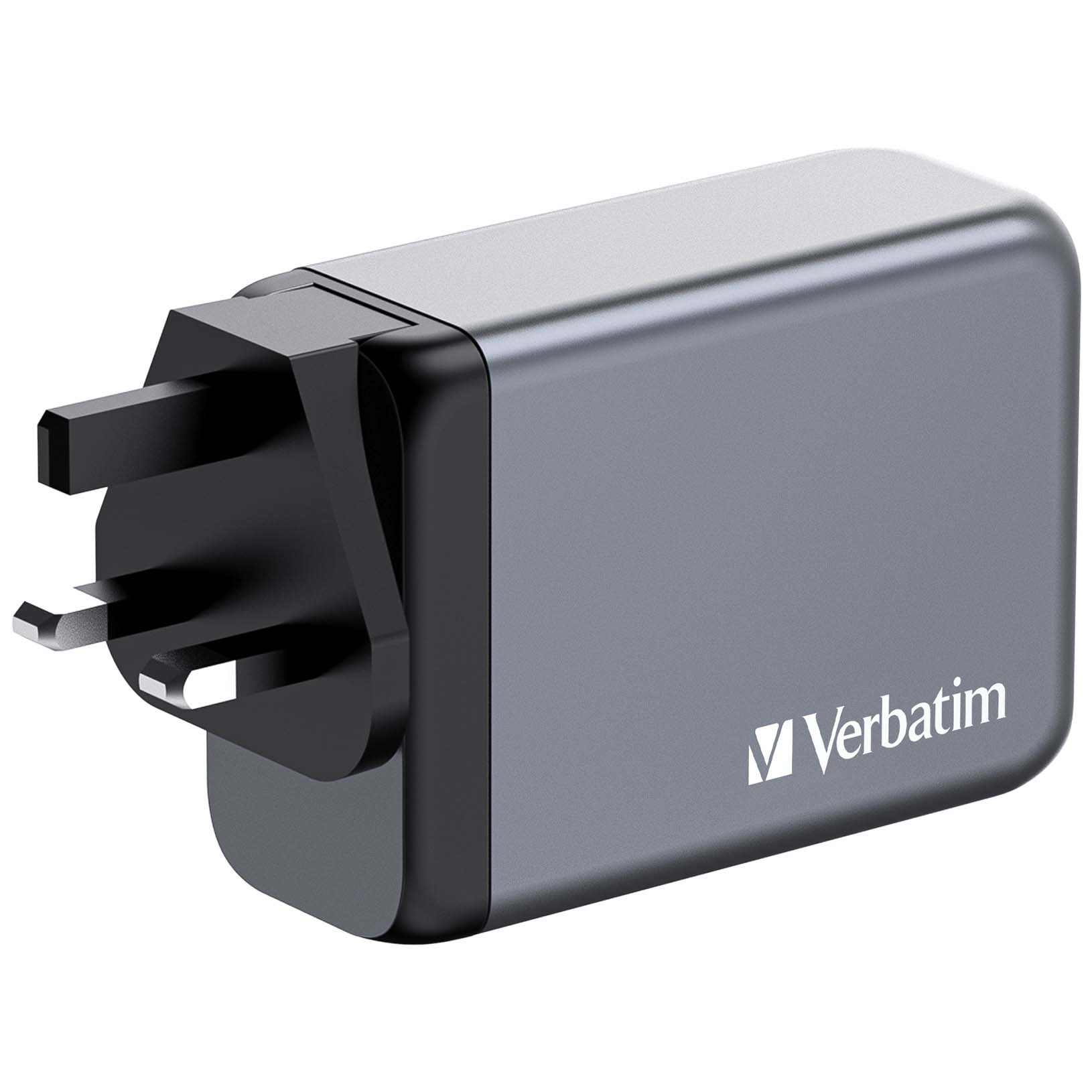 Verbatim - Adaptateur secteur - GaN - 240 Watt - 5 A - Power Delivery 3.1, QC 3.0, PD 3.0, PD/PPS - 4 connecteurs de sortie (3 x USB-C, USB type A)