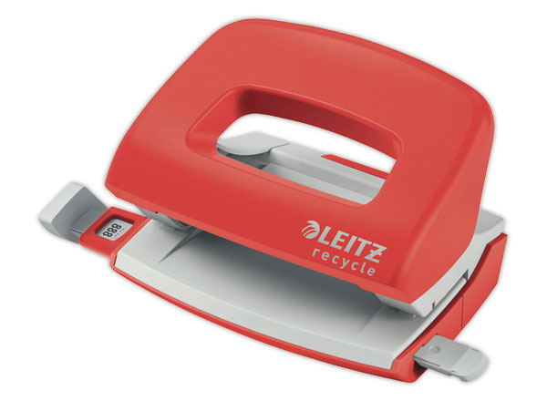 1 Perforateur Leitz Recycle 2 trous, 30 feuilles - rouge