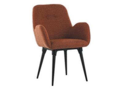 1 Lot de 2 Fauteuils Tissu terracotta 4 pieds métal montés