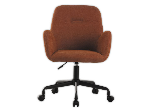 1 Lot de 2 Fauteuils Tissu terracotta piétement àroulettes montés