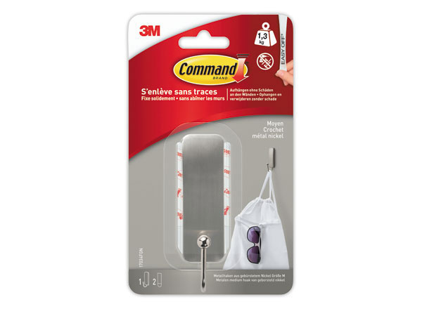 1 Crochet adhésif 1,3 kg pour surfaces lisses