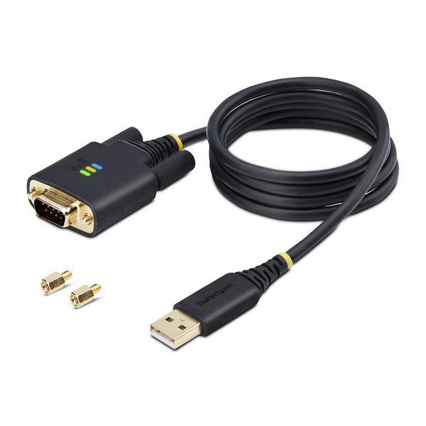 StarTech.com Câble USB-Série de 1m, Rétention COM, USB-A/DB9 RS232, FTDI - Câble USB / série - USB (M) pour DB-9 (M) - 1 m - noir