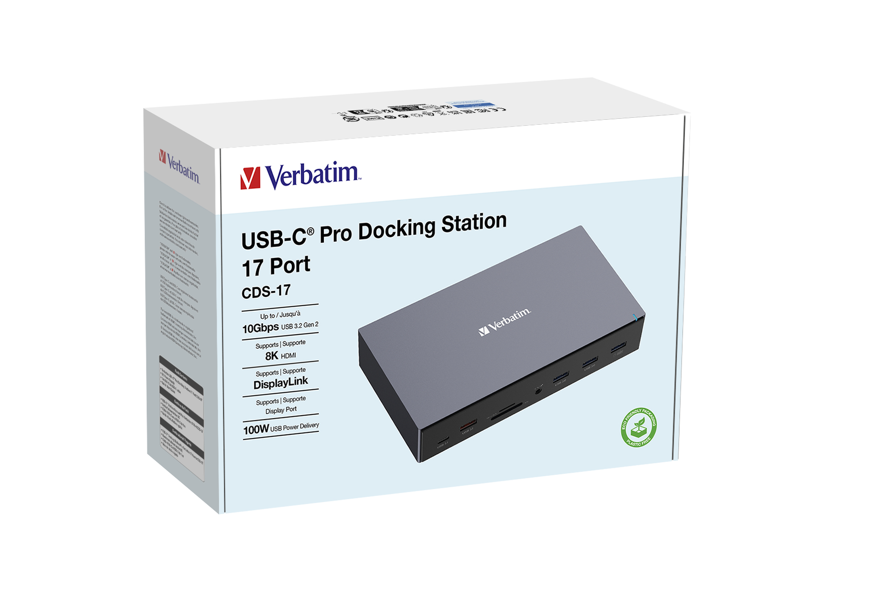 Verbatim Pro - Station d'accueil - USB-C - 2 x DP, 3 x HDMI - 1GbE - 120 Watt