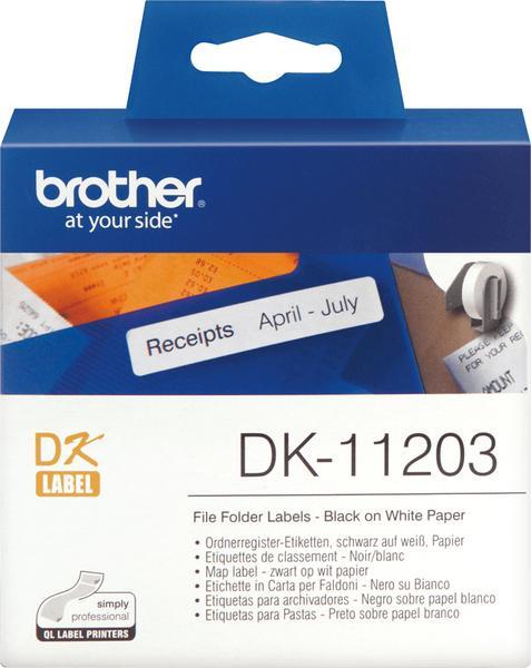 Brother DK-11203 Rouleau d'étiquettes - original – Noir sur blanc, 17 x 87 mm