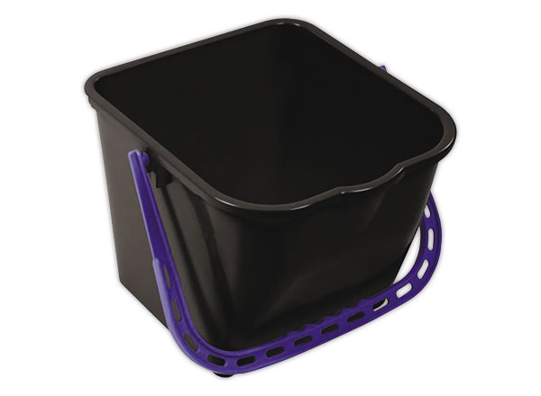 1 Seau 15 L noir avec anse bleue