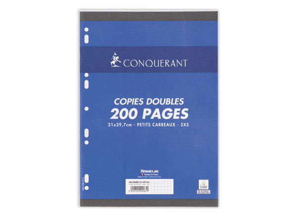1 Pack de 50 copies doubles A4 70G perforées 9 trous 5x5