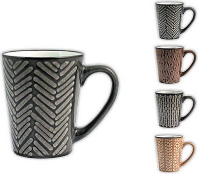 1 Carton de 6 Mug gres ethnic assorti 30 cl