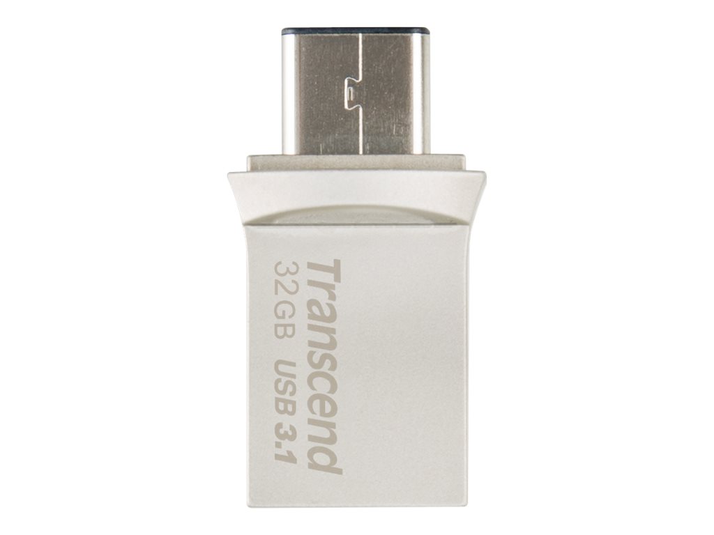 TRANSCEND 32Go Clé USB3.1 Gen 1- On The Go - Type A et C - Argentée