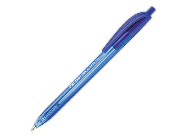 1 Stylo-bille triangulaire rétractable pointe moyenne 1 mm bleu