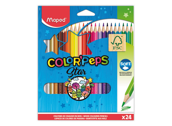 1 Etui de 24 Crayons de couleur en bois