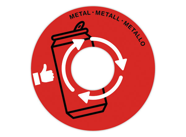 1 couvercle de tri selectif rouge