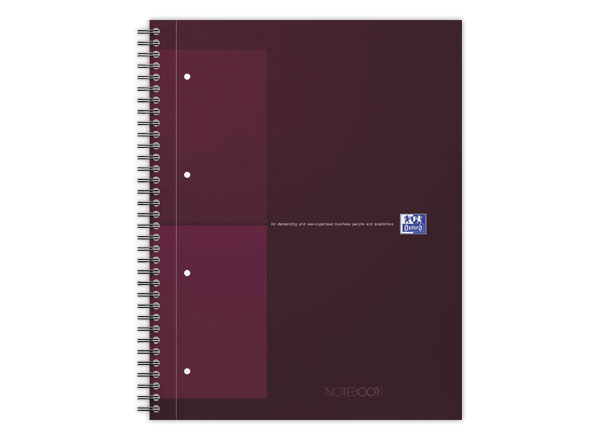 1 Cahier spirale Notebook A4+, 160p, 5x5, Oxford international Rouge