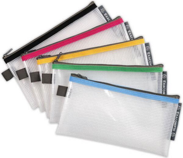 1 Lot de 10 Pochettes souples 10x21 cm Exacompta- Coloris assortis