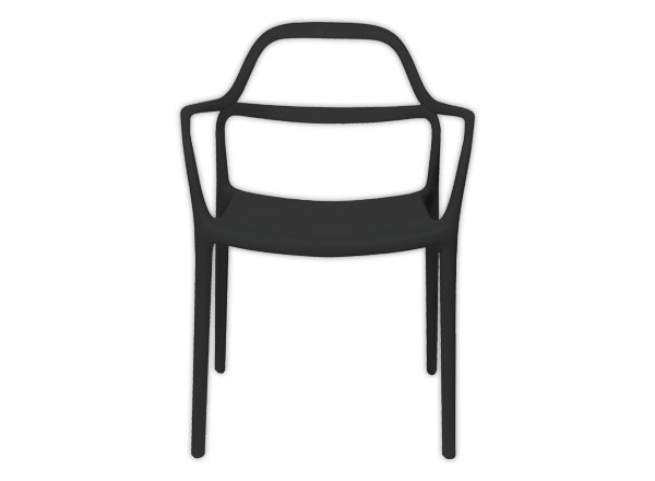 1 Lot de 2 chaises NOVA intérieures/extérieures noires