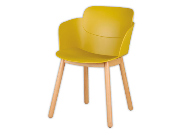 1 Lot de 2 FAUTEUILS TULIPE JAUNE MONTÉS
