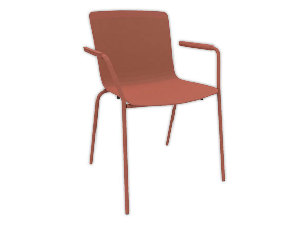 1 Carton de 2 CHAISES 4 PIEDS ACOT POLYPROPYLENE TERRACOTTA