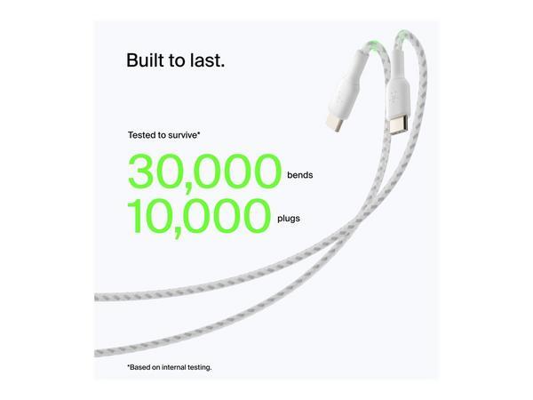 BELKIN BOOST CHARGE USB-A to USB-C Cable Braided 3M White
