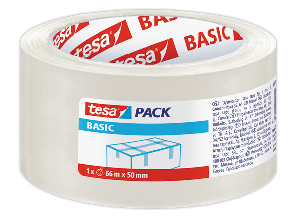 1 Lot de 6 Adhésifs polypropylène Basik tesapack®Transparent