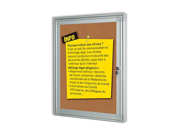 1 Vitrine d'intérieur 4 x A4 fond liège