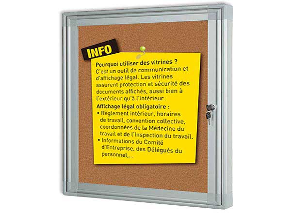 1 Vitrine d'intérieur 12 x A4 fond liège