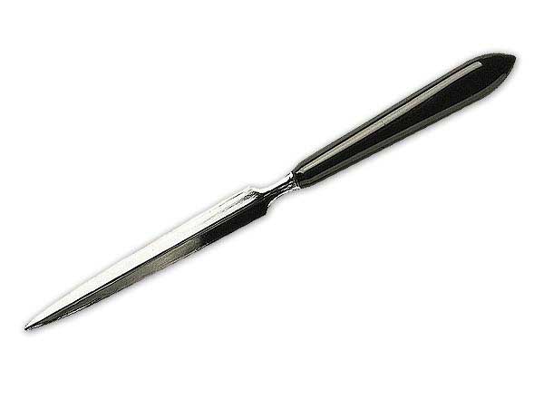 1 Ouvre-lettres classique manche en plastique noir, 21 cm
