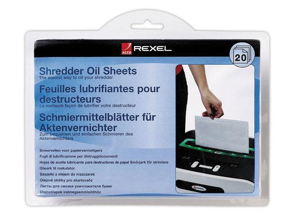 1 Etui de 20 Feuilles prélubrifiées pour entretien de destructeurs