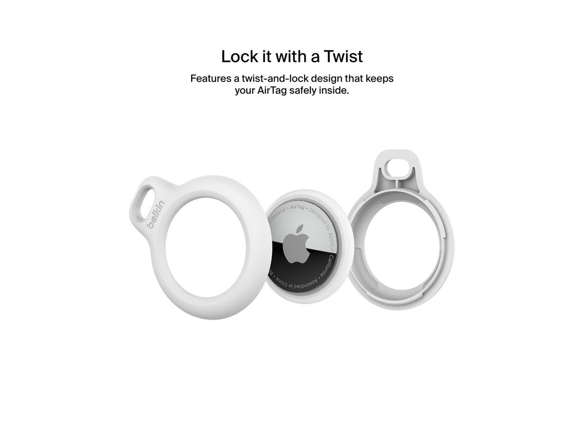 BELKIN Airtag Protection avec Cordon Blanc