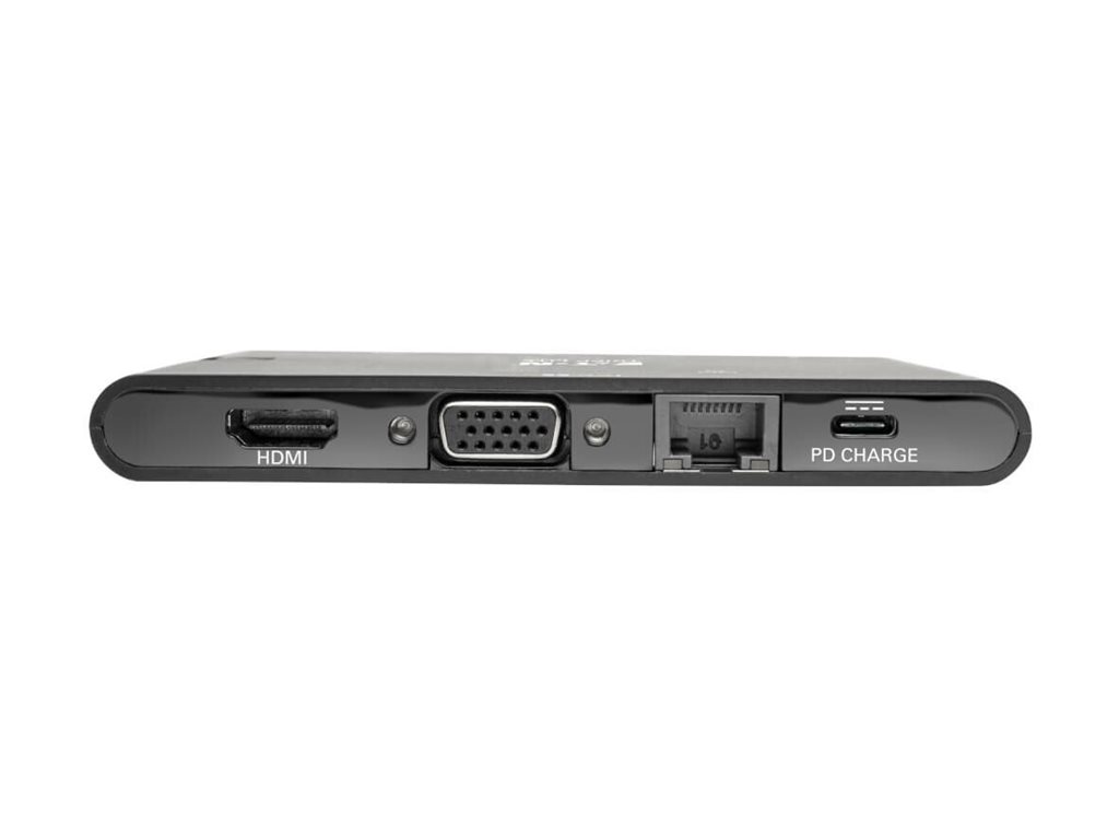 EATON TRIPPLITE USB-C Dock 4K HDMI VGA USB 3.2 Gen 1 USB-A/C Hub GbEemory Card 100W PD Charging