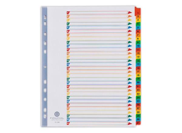 1 Jeu d'intercalaires numériques FIDUCIAL Mylar format pochette - 1 à 31
