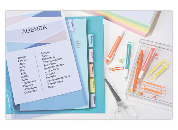 1 Jeu d'intercalaires PP pour format A4 - 6 touches